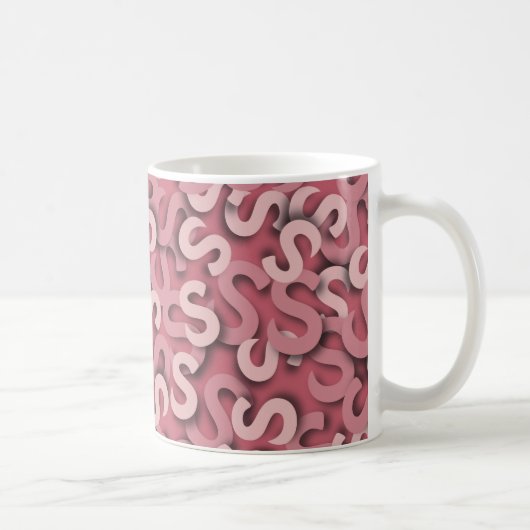 Letter S Roze Koffiemok (Rechts)