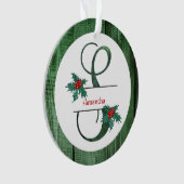 *~* Letter S Rustic Kerstfeestjes AP44 Ornament (voorkant)