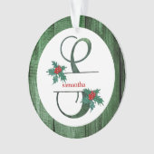 *~* Letter S Rustic Kerstfeestjes AP44 Ornament (voorkant)