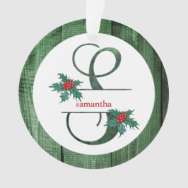 *~* Letter S Rustic Kerstfeestjes AP44 Ornament