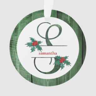 *~* Letter S Rustic Kerstfeestjes AP44 Ornament