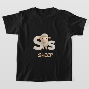 Letter S Schaap Educatieve Kinderen T-Shirt Hoof