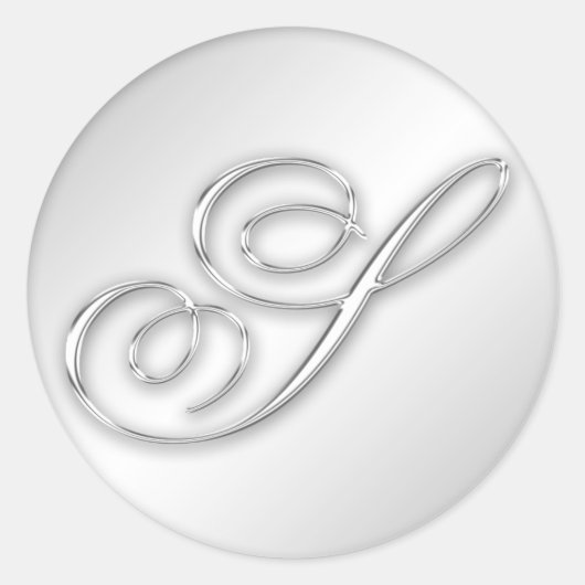 Letter S script initiaal faux zilver monogram guns Ronde Sticker (Voorkant)
