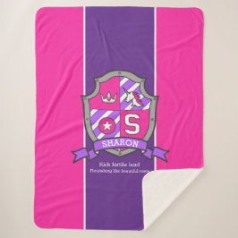 Letter S Sharon naam betekent roze paarse eenhoorn Sherpa Deken