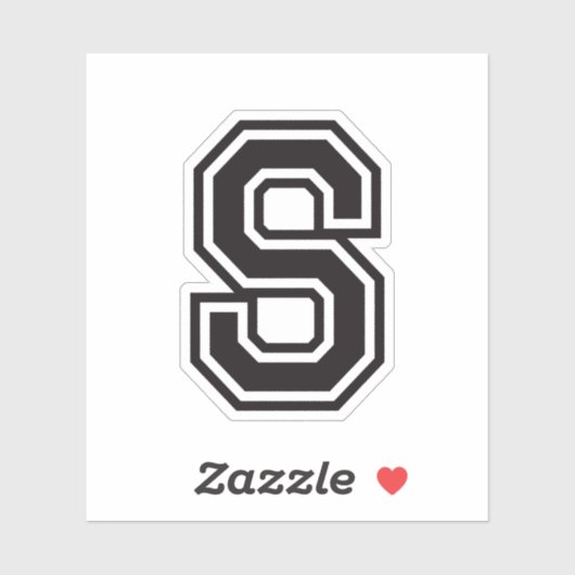 Letter S sportief collegelettertype alfabet Sticker (Vel)