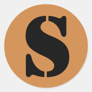 Letter S Stencil Alphabet van Janz Peru Gold Ronde Sticker