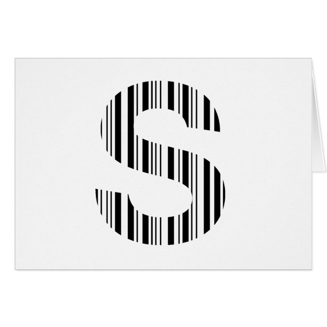 LETTER S STREEPJESCODE Eerste Initiaal Barcodepatr (Voorkant Horizontaal)