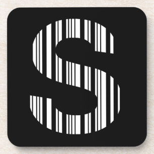 LETTER S STREEPJESCODE Eerste Initiaal Barcodepatr Bier Onderzetter