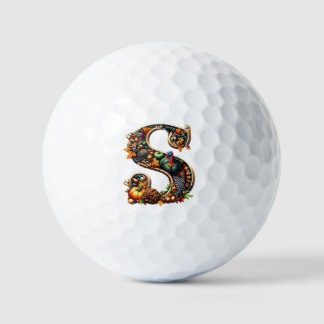 Letter S Thanksgiving turkey style gift Golfballen