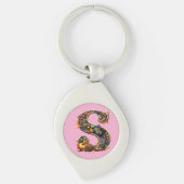 Letter S Thanksgiving turkey style gift Sleutelhanger (Voorkant)