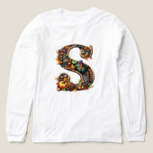 Letter S Thanksgiving turkey style gift  Tri-Blend Shirt (Voorkant)