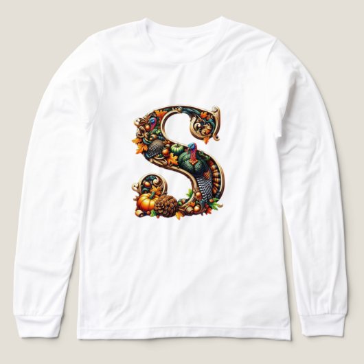 Letter S Thanksgiving turkey style gift  Tri-Blend Shirt (Voorkant)