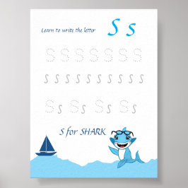Letter S Volgposter voor Kinderen Poster