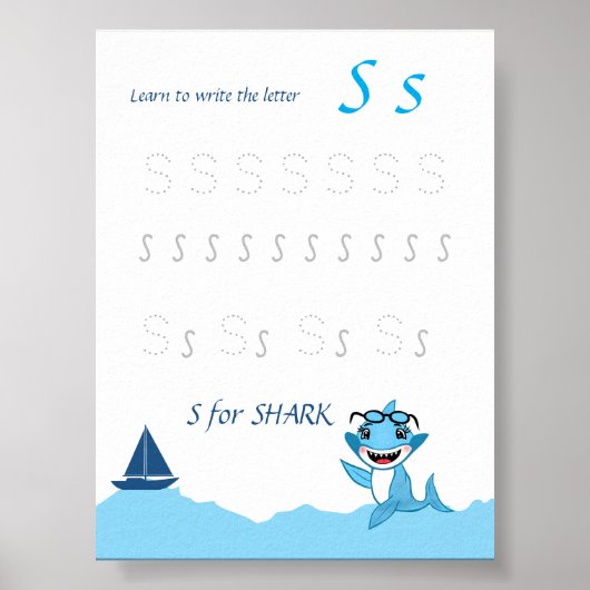 Letter S Volgposter voor Kinderen Poster (Voorkant)