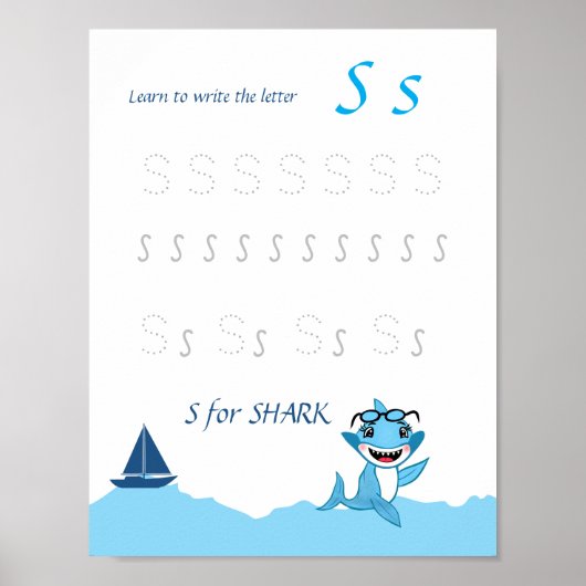Letter S Volgposter voor Kinderen Poster (Voorkant)