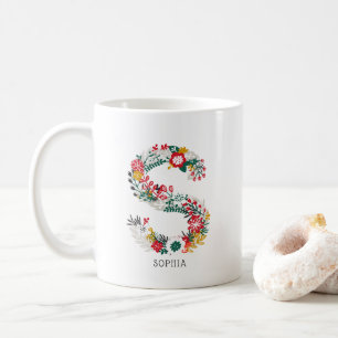 letter S   Whimsical Floral Letter Monogram I Mok