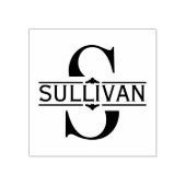 letter S | Zwart siersplit monogram Rubberstempel (Afrduk)