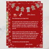 Letter Santa Unicorn Reindeer Snowflakes Red Xmas (Voorkant / Achterkant)