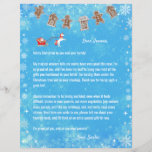 Letter Santa Unicorn Snowflakes Reindeer Blue Xmas<br><div class="desc">Persoonlijke brief van de kerstman op een blauwe achtergrond, met een schattige eenhoorn die de sinterklaas van de Sinterklaas sleept en licht moderne sproeier van witte en zilveren sneeuwvlokken. De slee draagt een juweel figuur van de Kerstman samen met veel verpakte geschenken. De eenhoorn is wit met rode en gouden...</div>