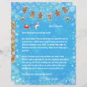Letter Santa Unicorn Snowflakes Snoep Blue Xmas (Voorkant / Achterkant)