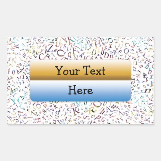 Letter Scramble Rechthoekige Sticker (Voorkant)