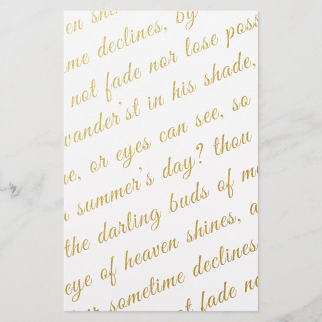 Letter Script Faux Gold Typography Poetry White (Voorkant)