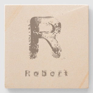 Letter Sjabloon Elegant Ontwerp Monogram Zandsteen Stenen Onderzetter