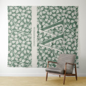 Letter Smaragdgroene Bloem bewerkbare monogram Wandkleed (In Situ (horizontaal))
