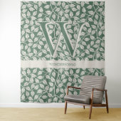 Letter Smaragdgroene Bloem bewerkbare monogram Wandkleed (In situ)