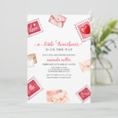 Letter Stamp Sweetheart Valentijn Baby shower Kaart (Staand voorkant)