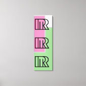 Letter STYLE R Patroonkleur, groen, roze, zwart Canvas Afdruk (Voorkant)