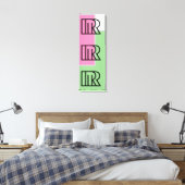 Letter STYLE R Patroonkleur, groen, roze, zwart Canvas Afdruk (Insitu (Slaapkamer))