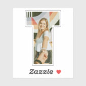 Letter T Alphabet & Photo Custom-Cut Vinyl Sticker (Vel)