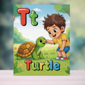 Letter T Alphabet Poster – T is for Turtle  (Neutraal)