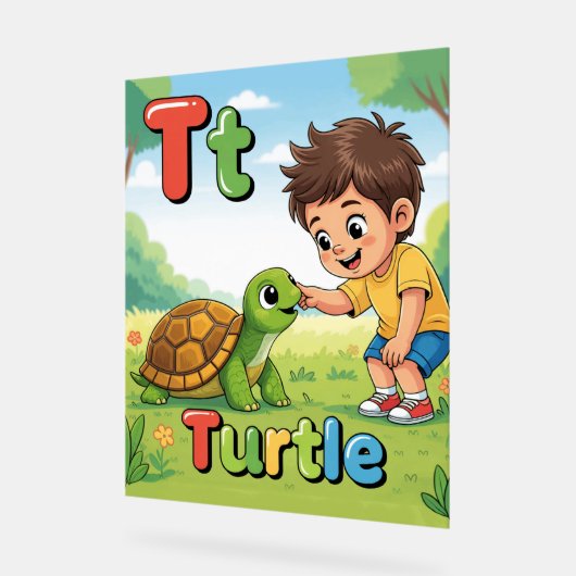 Letter T Alphabet Poster – T is for Turtle (Hoek)