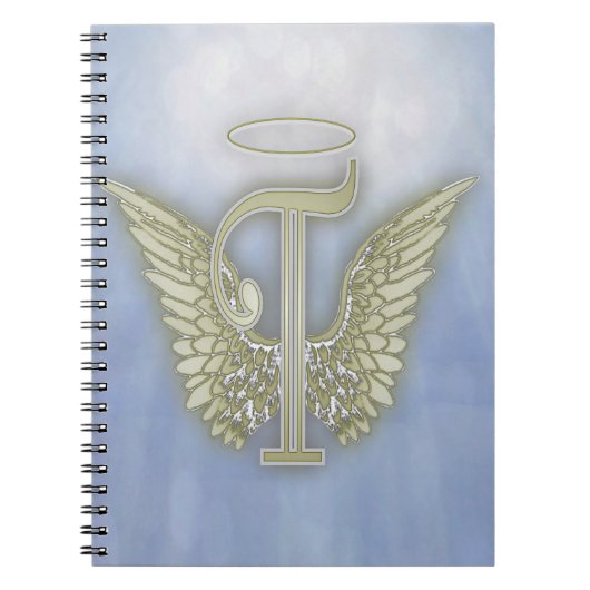 Letter T Angel Monogram Notitieboek (Voorkant)