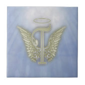 Letter T Angel Monogram Tegeltje (Voorkant)