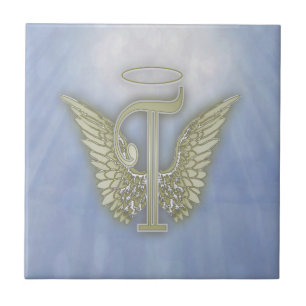 Letter T Angel Monogram Tegeltje