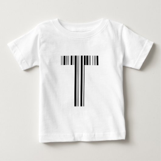 LETTER T BAR CODE Eerste Initiaal Barcodepatroon (Voorkant)