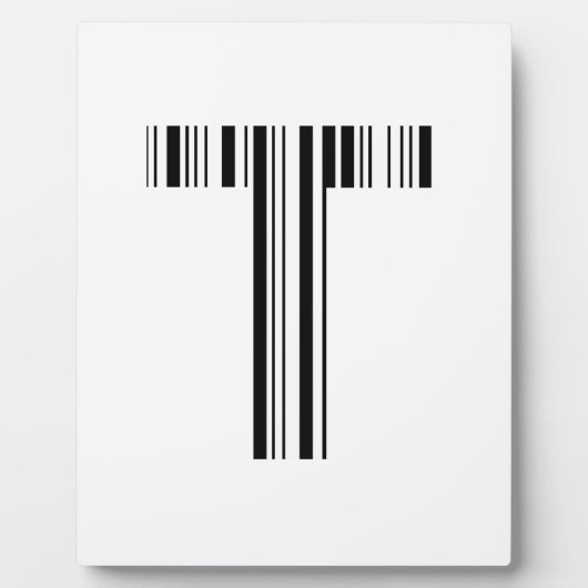 LETTER T BAR CODE Eerste Initiaal Barcodepatroon Fotoplaat (Voorkant)