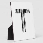 LETTER T BAR CODE Eerste Initiaal Barcodepatroon Fotoplaat (Zijkant)