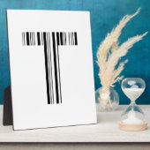 LETTER T BAR CODE Eerste Initiaal Barcodepatroon Fotoplaat (Zijkant)