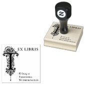 Letter T Botanische Ex Libris Boekplaat Stempel (Gestempeld)