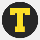 Letter T Christmas Thanksgiving Costume Ronde Sticker (Voorkant)