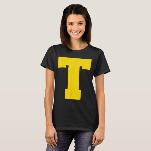 Letter T Christmas Thanksgiving Costume T-shirt (Voorkant volledig)