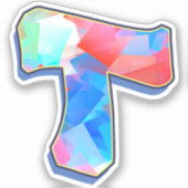 Letter T - Color Mix Sticker (Voorkant)