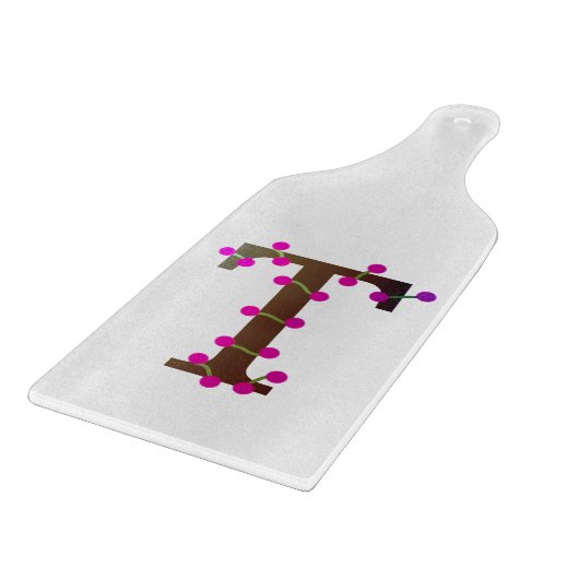 Letter T decoratief initiaal op Snijplank (Hoek)