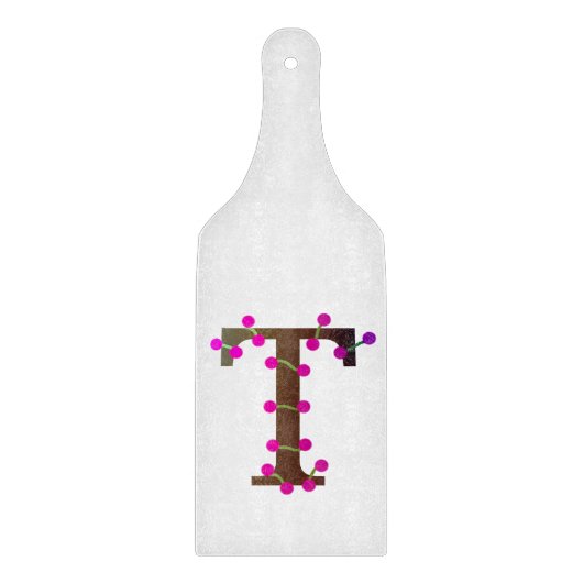 Letter T decoratief initiaal op Snijplank (Voorkant)