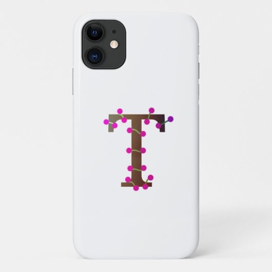 Letter T decoratief initiaal op wit Case-Mate iPhone Case (Achterkant)