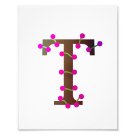 Letter T decoratief initiaal op wit Foto Afdruk
